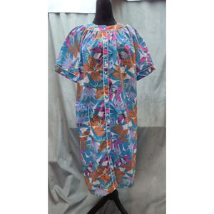 Collections Vintage 70s FlowerCore Muumuu Floral Caftan Dress Housecoat XL